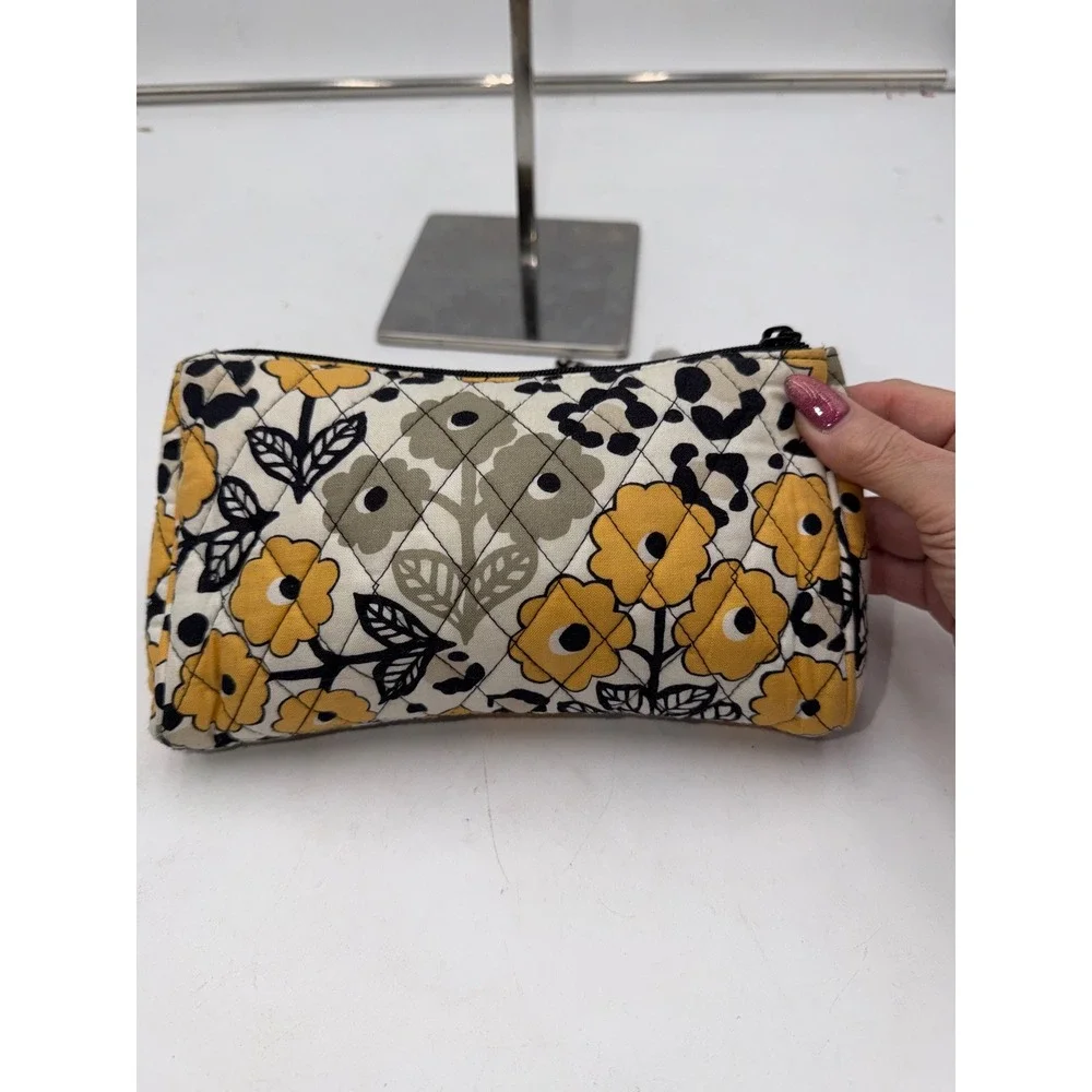 Vera Bradley Retired Go Wild Provencal Yellow Floral Leopard Quilted Turn Lock